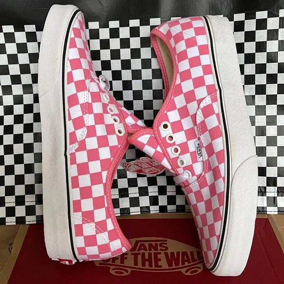 Vans Authentic Checkerboard Pink Lemonade/True White Men’s sneakers - Picture 12 of 16